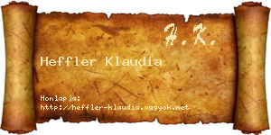 Heffler Klaudia névjegykártya